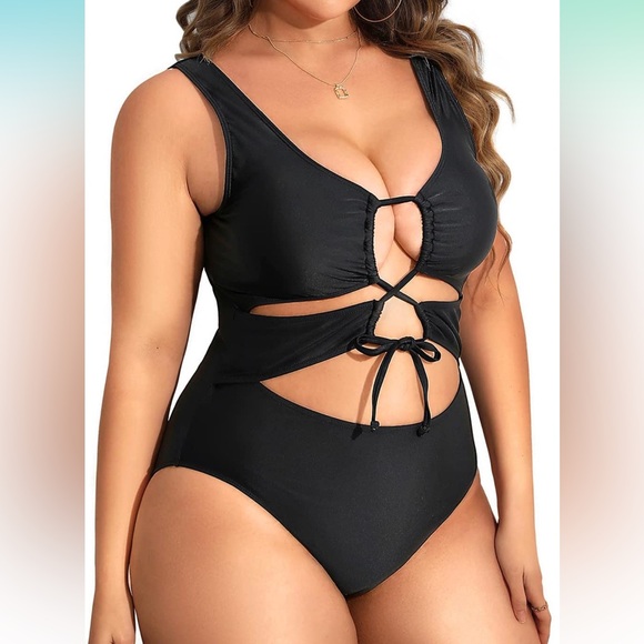 New. Daci Women Cutout One Piece Swimsuits Tummy Control Bathing Suit - Picture 2 of 3